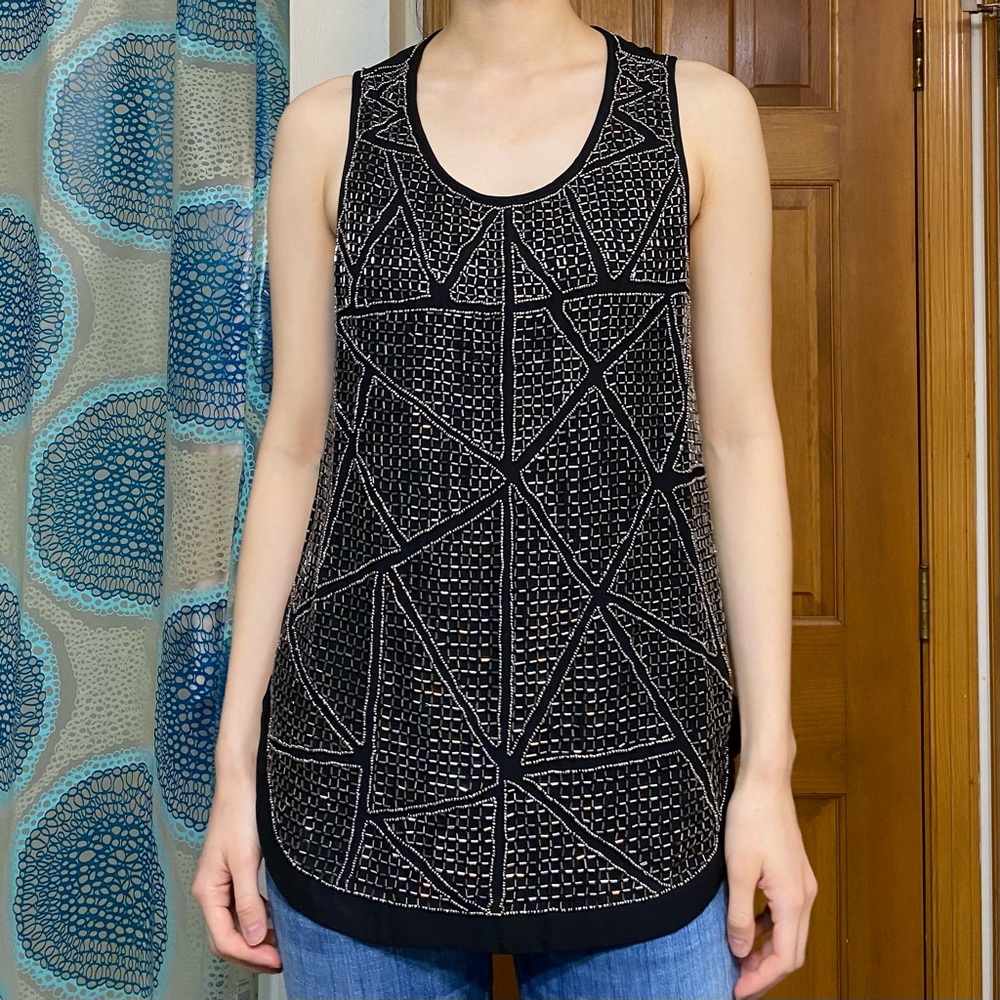 NWT Olive & Oak Geometric Sequin Tank